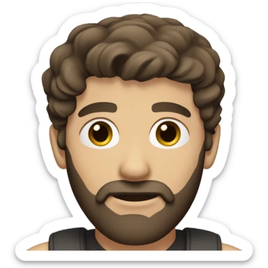 caucasian-man-dark brown-parted hair-dark brown beard sticker