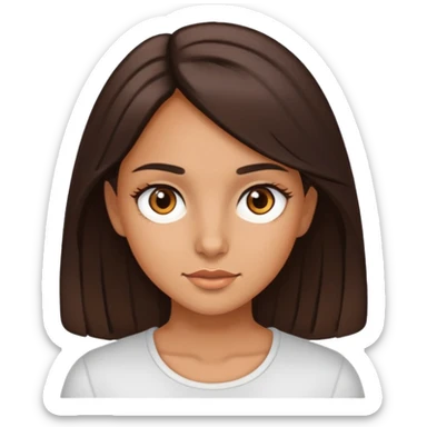 brunete girl with brown eyes  sticker