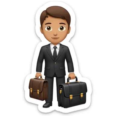 lawyer with briefcase and suit sticker