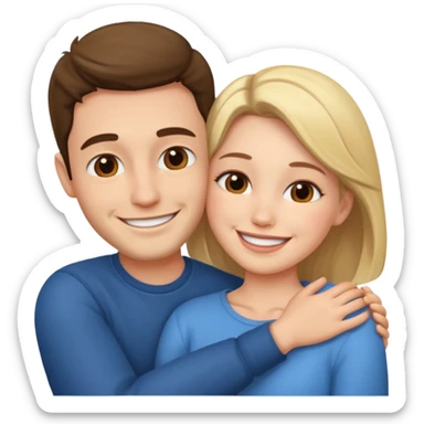 Two people hugging, one male one female sticker