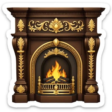 Victorian Ornate Fireplace sticker