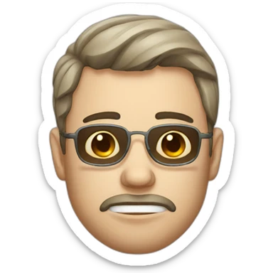 man with hangover sticker