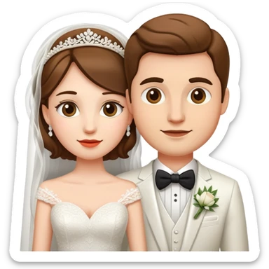 wedding couple, bride and groom sticker