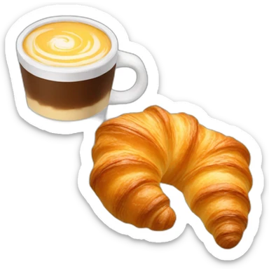 Croissant coffee and cheese sticker