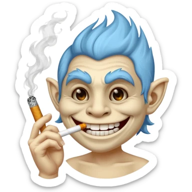 Troll face smoking a cigarette  sticker