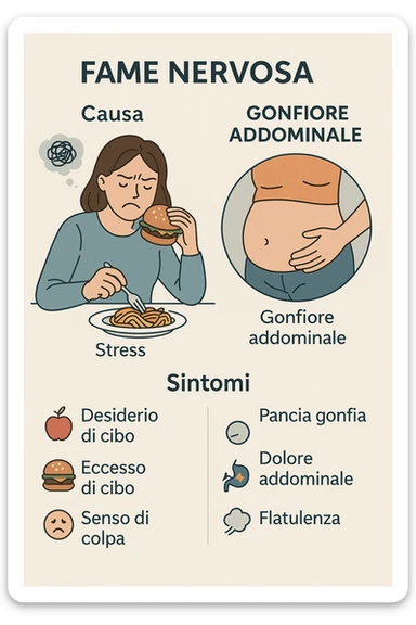 fame nervosa gonfiore addominale in italiano sticker