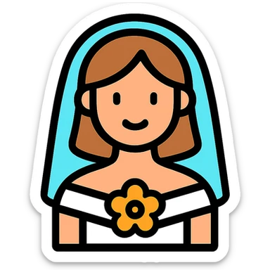 A bride with brown hair sticker