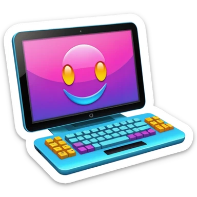 videogame on computer sticker