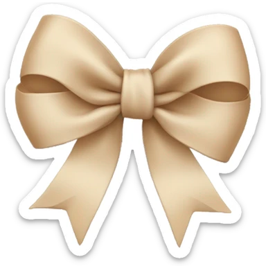 beige bow sticker