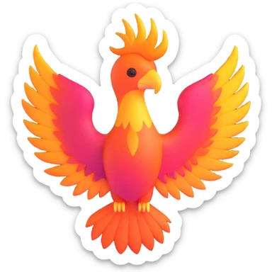 phoenix with vibrant colors sticker