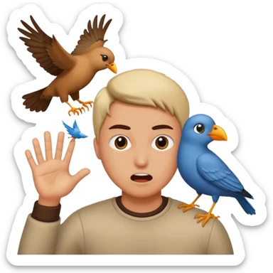 a bird filing you off  sticker