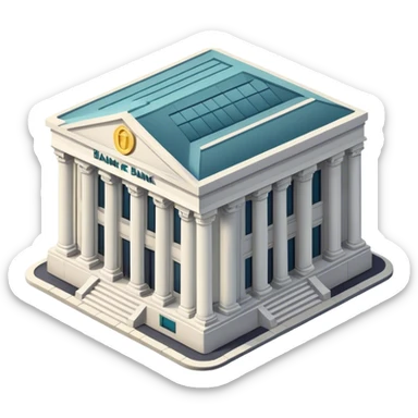 Isometric bank building  sticker