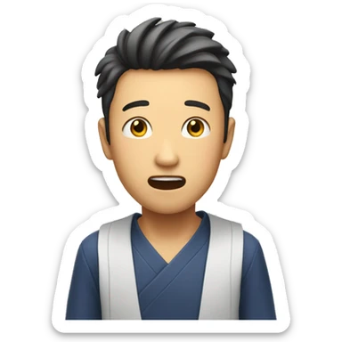 Japan man have a surprised  sticker