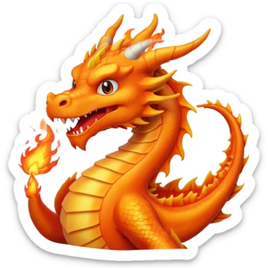 dragon breathing fire sticker