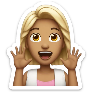 Transgender with a open mouth tongue out and clapping hands sticker