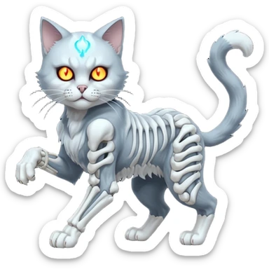 cat hades has death powers. dynamic pose sticker