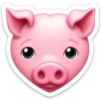 Pink heart with pig nose sticker