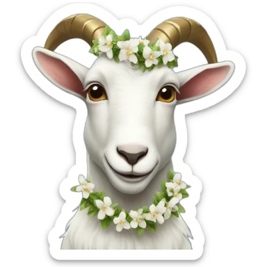 Goat with a garland sticker