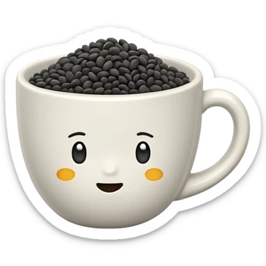 cup of black sesame seeds sticker