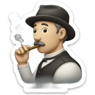 man smoking danish licorice pipe sticker