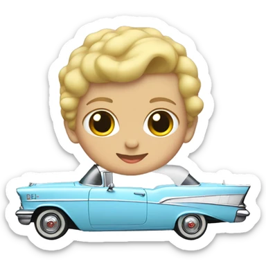 baby blue 1957 chevy bel air sticker