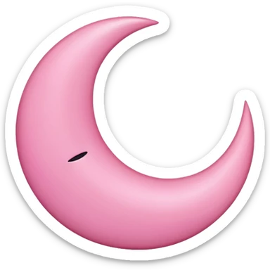 Pink crescent moon with no face sticker