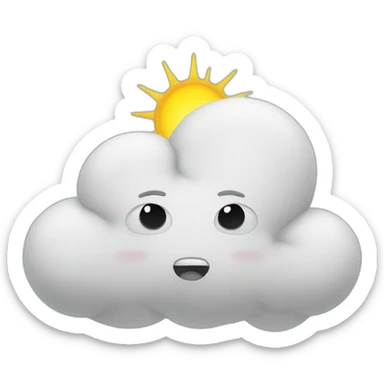 Cloud with eyes praying to jesus sticker