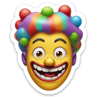 unhinged flabbergasted clown with crazy mouth sticker