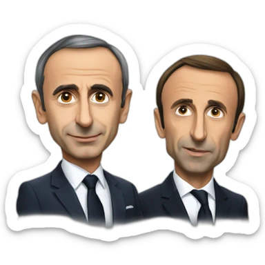 eric zemmour et macron qui s’embrasse sticker