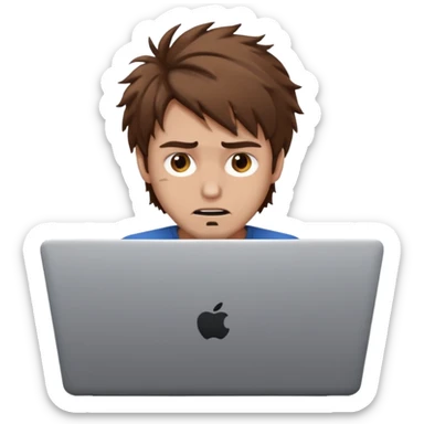 Crazy guy on laptop sticker