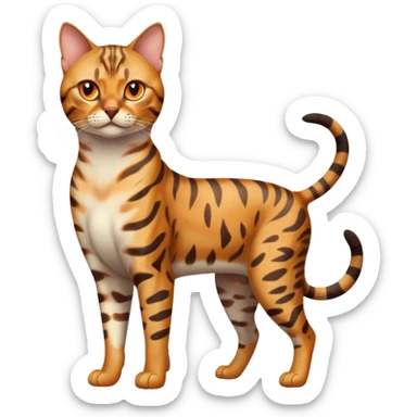 full body of bengal cat, front view sticker