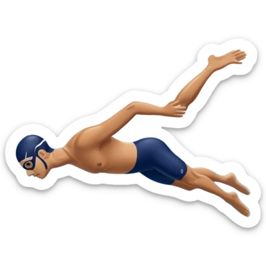 swimmer diving into a swimming pool, side profile view, smooth gradients, clean lines, realistic proportions. sticker