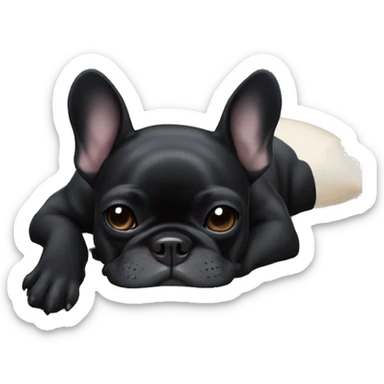 An all-Black French bulldog napping sticker