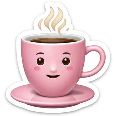 light-pink cup of coffee, no details sticker