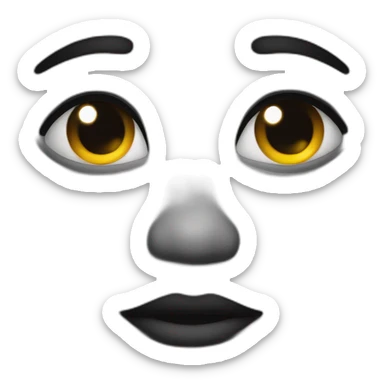 Face in Color Black with Eyes in "X" sticker