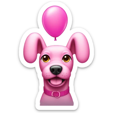 Pink balloon dog sticker