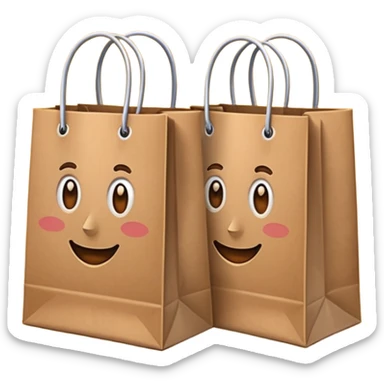 two shopping bags sticker