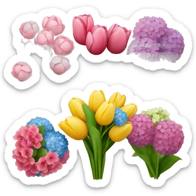 bouquet of flowers with tulips and hydrangeas  sticker