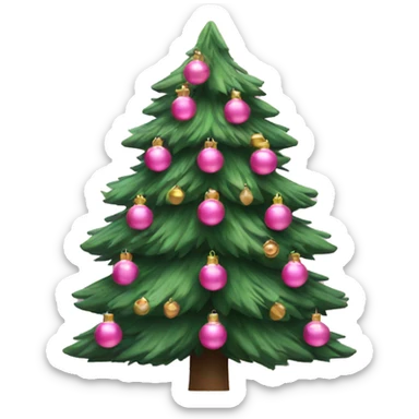 Christmas tree with pink ornaments sticker