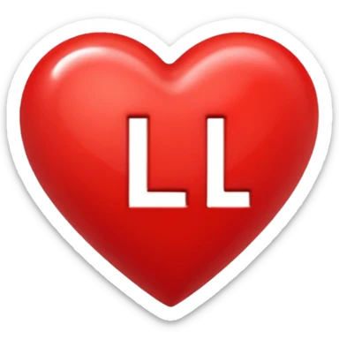 Make a red heart with the letter L inside sticker