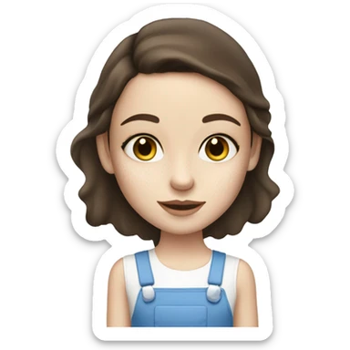 White Skin care on white freackles skin of a brunett blue eyes girl having skincare sticker