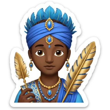 Krishna feather sticker