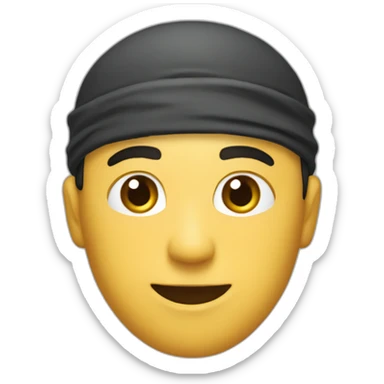 Homme avec un bob sur la tête et un bandana sur le visage sticker