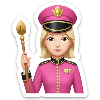 Parade Marchers, drum major, pink uniform female sticker