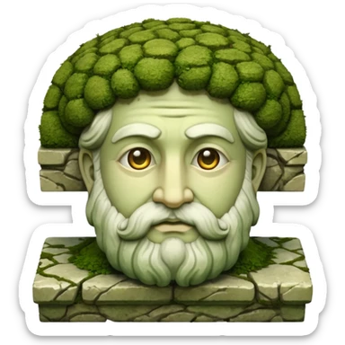 greek sculpture with moss sticker