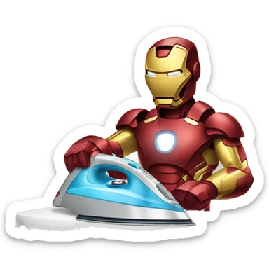 ironman ironing clothes sticker