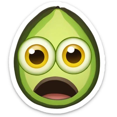 palta con boca ojos y pestañas  sticker