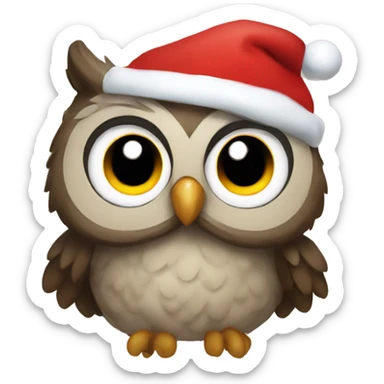 Owl Christmas sticker