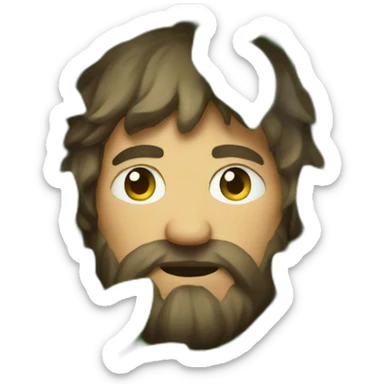 medieval serious man hidden behind bush sticker