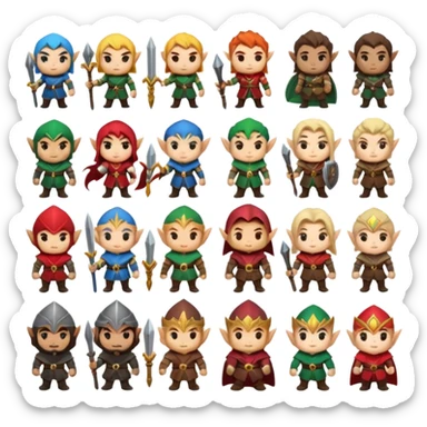 generate pack icons avatar like emoji on RPG theme. There has like warrior, magician, rogue, paladin and etc. Also add it some races like human, orc, dwarf and etc. sticker